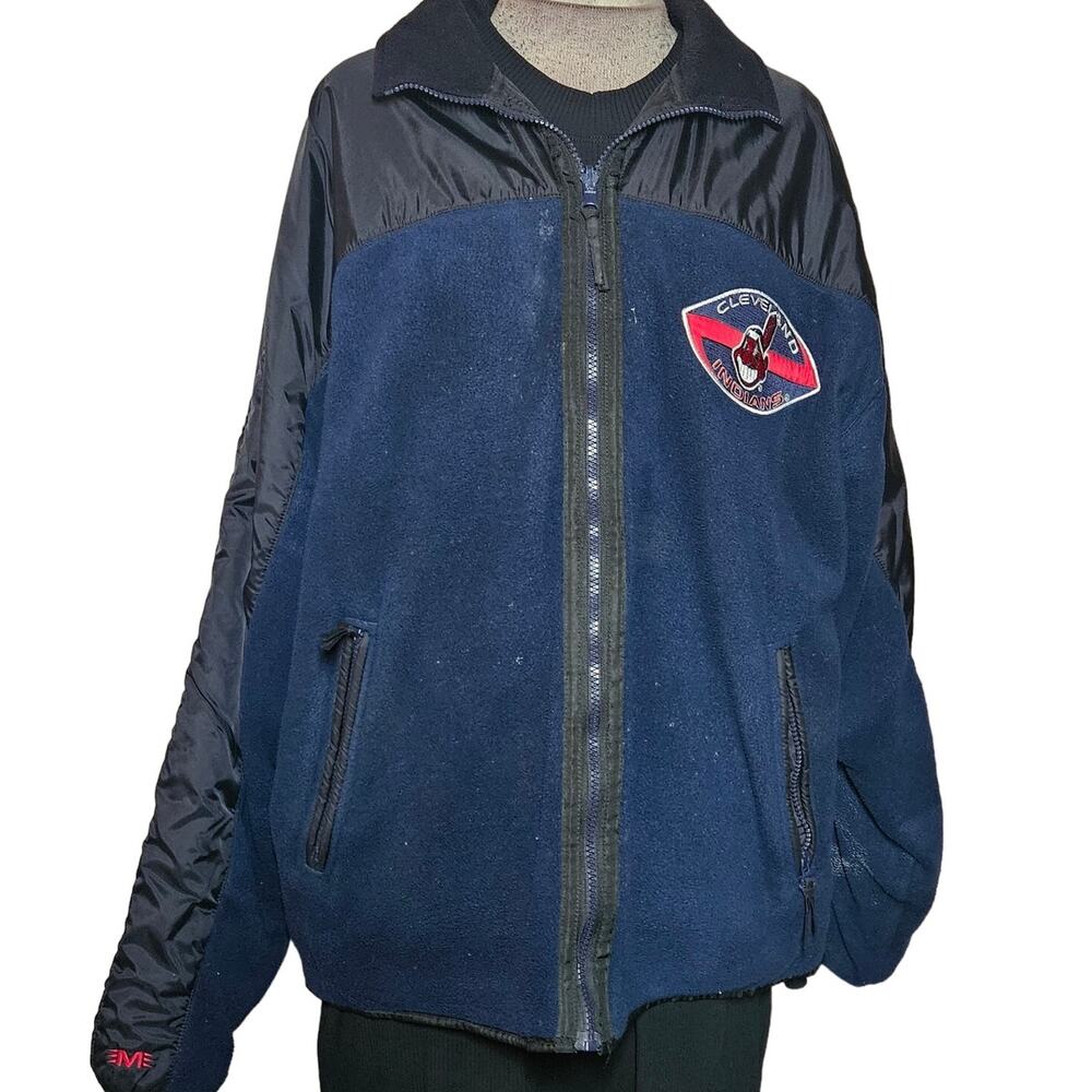 Vintage Cleveland Guardians Mirage Full Zip Reversible Jacket Men Large MLB